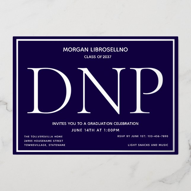 Blue Silver DNP Graduation (Front)