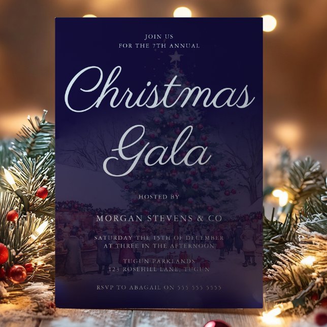 Blue & Silver Foil Corporate Christmas Gala Party (Creator Uploaded)