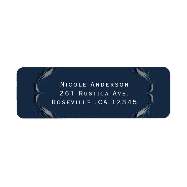 Blue & Silver Frame Elegant Wedding Invitation (Front)