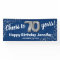 Blue Silver Glitter 70th Birthday Banner