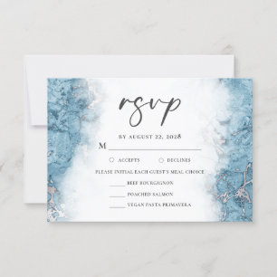Blue Silver Marble Meal Choice RSVP