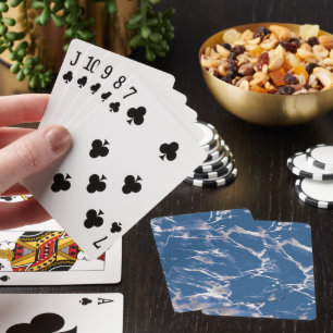 Blue Silver Marble Playing Cards