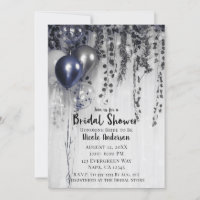 Blue Silver Metallic Balloons Ivy Bridal Shower