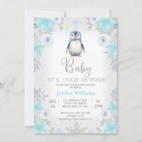 Blue Silver Pen Baby It's Cold Outside Baby Shower
