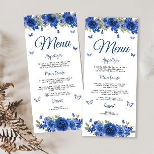 Blue Silver Rose Quinceanera Menu
