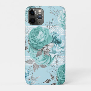 Blue Silver Roses Lace details Case-Mate iPhone Case