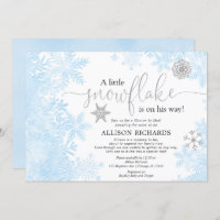Blue silver snowflake Shower by Mail baby shower