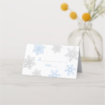 Blue Silver Snowflake Winter Wedding
