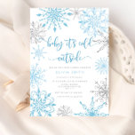 Blue silver snowflakes baby shower  invitation<br><div class="desc">Blue silver snowflakes baby shower Invitation. "Baby it's cold outside" baby shower invitation. 
Matching items available.</div>