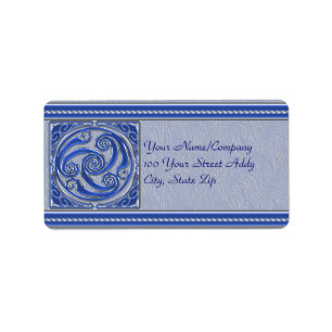 Blue Silver Triskel Label