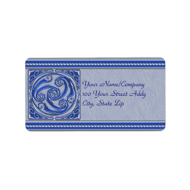 Blue Silver Triskel Label (Front)