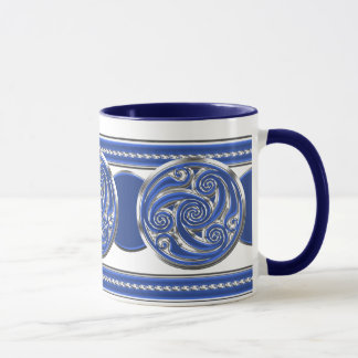 Blue Silver Triskel Mug