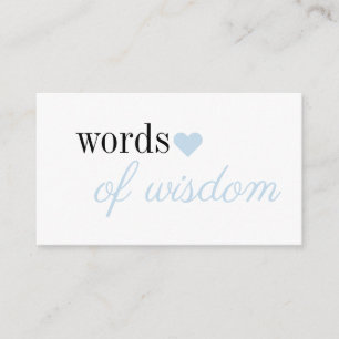 Blue Simple Boy Baby Shower words of wisdom Enclosure Card