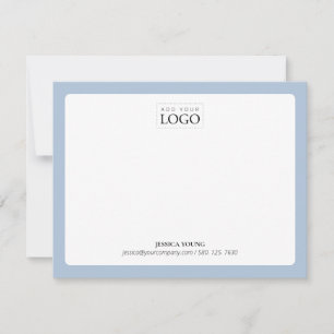 Blue   Simple Colour Logo Business Note Card