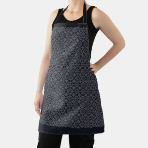 Blue Simple Custom Logo Seamless Repeat Pattern Apron
