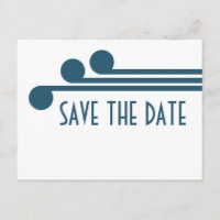 Blue Simple Deco Chic Save the Date Postcard