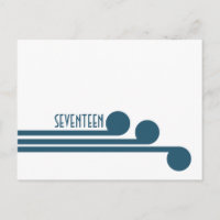 Blue Simple Deco Chic Table Number Postcard