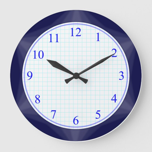 Blue Simple Dial Large Clock (Front)