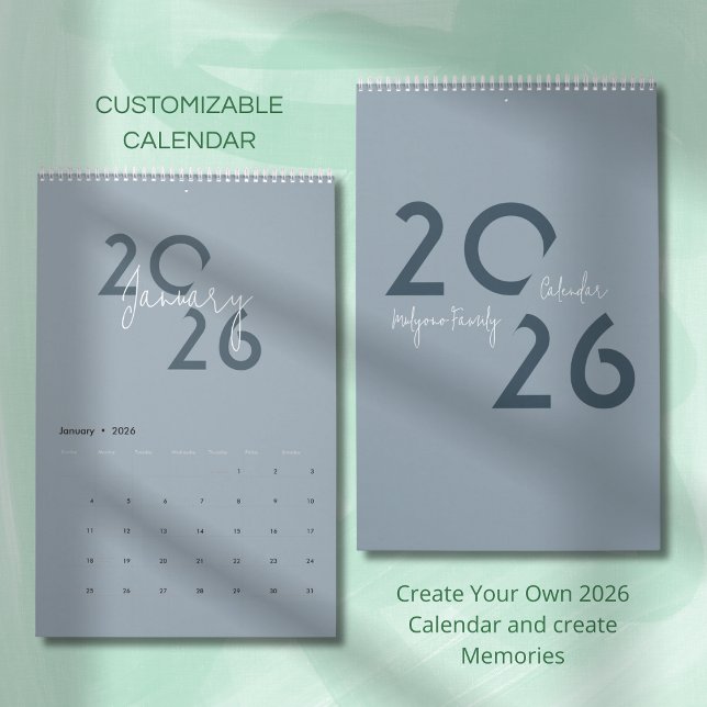 Blue Simple Elegant 2026 Calendar (Creator Uploaded)