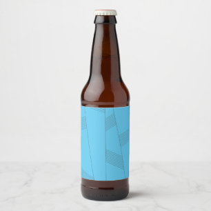 Blue, simple, elegant, abstract line pattern beer bottle label