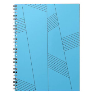Blue, simple, elegant, abstract line pattern notebook