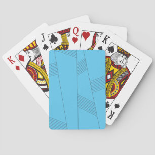 Blue, simple, elegant, abstract line pattern playing cards