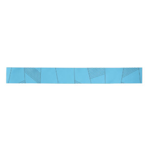 Blue, simple, elegant, abstract line pattern satin ribbon