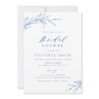 Blue simple elegant botanical rustic bridal shower