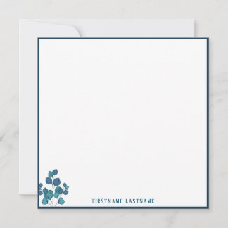 Blue Simple Floral Border Card