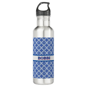 BLUE SIMPLE GEOMETRIC PATTERN 710 ML WATER BOTTLE