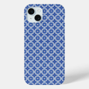 BLUE SIMPLE GEOMETRIC PATTERN iPhone 15 MINI CASE