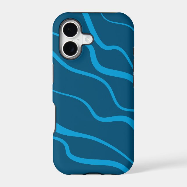 Blue, simple, modern, cool wave abstraction (Back)