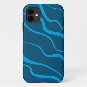 Blue, simple, modern, cool wave abstraction Case-Mate iPhone case