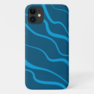Blue, simple, modern, cool wave abstraction Case-Mate iPhone case