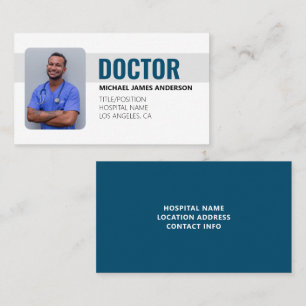 Blue Simple Modern Professional Medical Doctor Business Card
