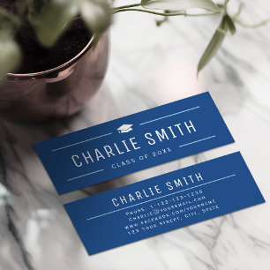 Blue Simple Modern Typography Graduate Name Card