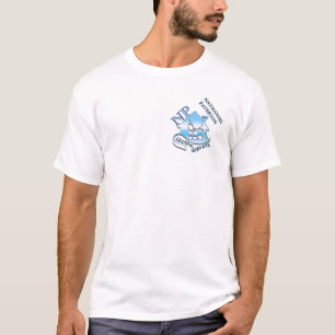 Blue Simple Monogram Cleaning Service Crew Uniform T-Shirt
