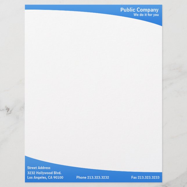 Blue simple plain modern elegant letterhead design (Front)