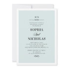 Blue simple rehearsal dinner. Elegant classic