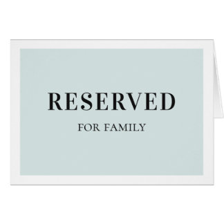 Blue simple reserved sign. Elegant classic wedding
