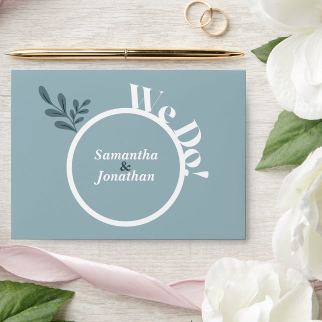 Blue Simple Wedding Envelo Envelope (Wedding)