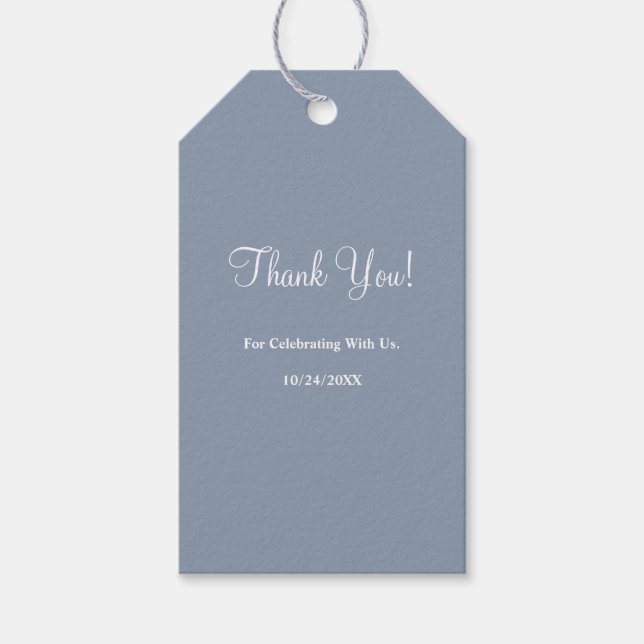 Blue Simple Wedding Gift Tags (Front)