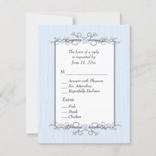 Blue Simplicity RSVP with Entree List Card