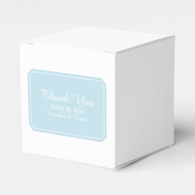 Blue Simply Elegant Favour Boxes (Front Side)