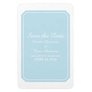 Blue Simply Elegant Save the Date Magnet
