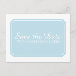 Blue Simply Elegant Save the Date Postcard