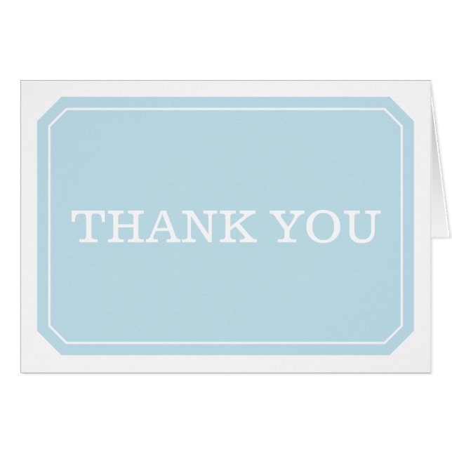 Blue Simply Elegant Thank You Card (Front Horizontal)
