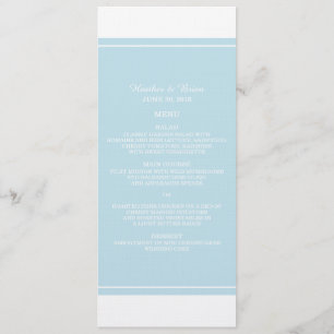 Blue Simply Elegant Wedding Menu