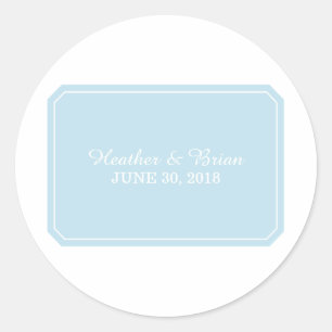 Blue Simply Elegant Wedding Stickers