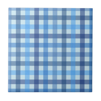 Blue Six-Colour Gingham Pattern Ceramic Tile